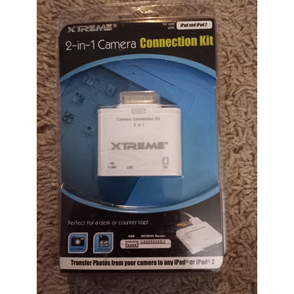 NIP Xtreme 2-in-1 Camera Connection Kit for Ipad & Ipad 2 Transfer Photos 88790